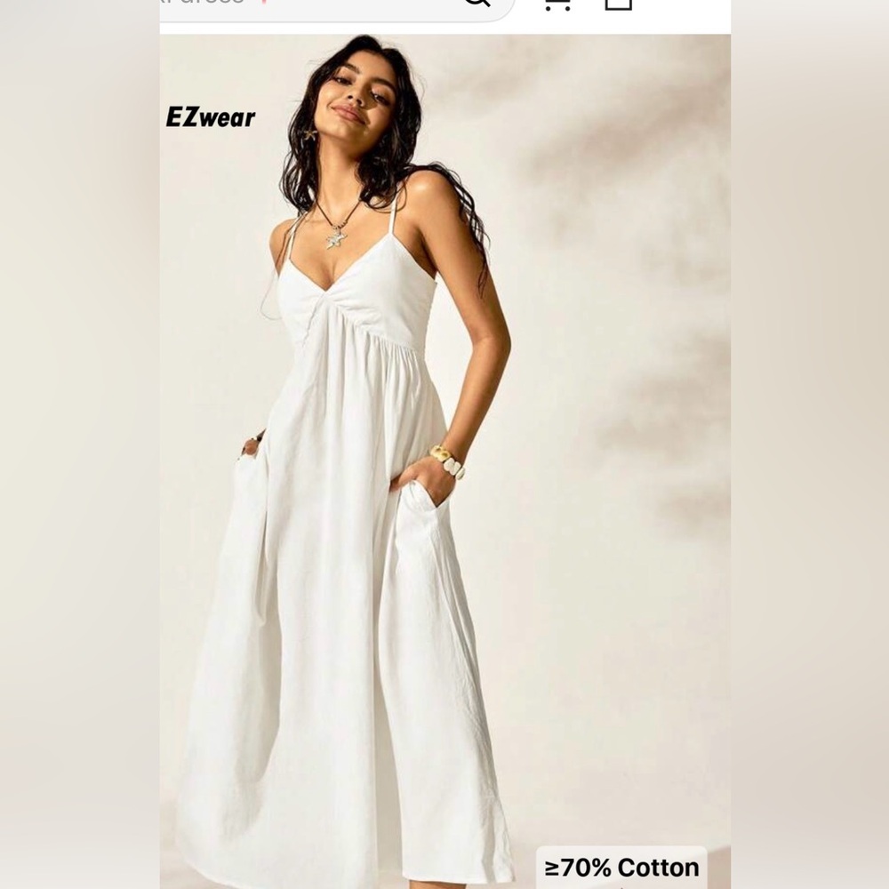 Women's White Cotton Dress
